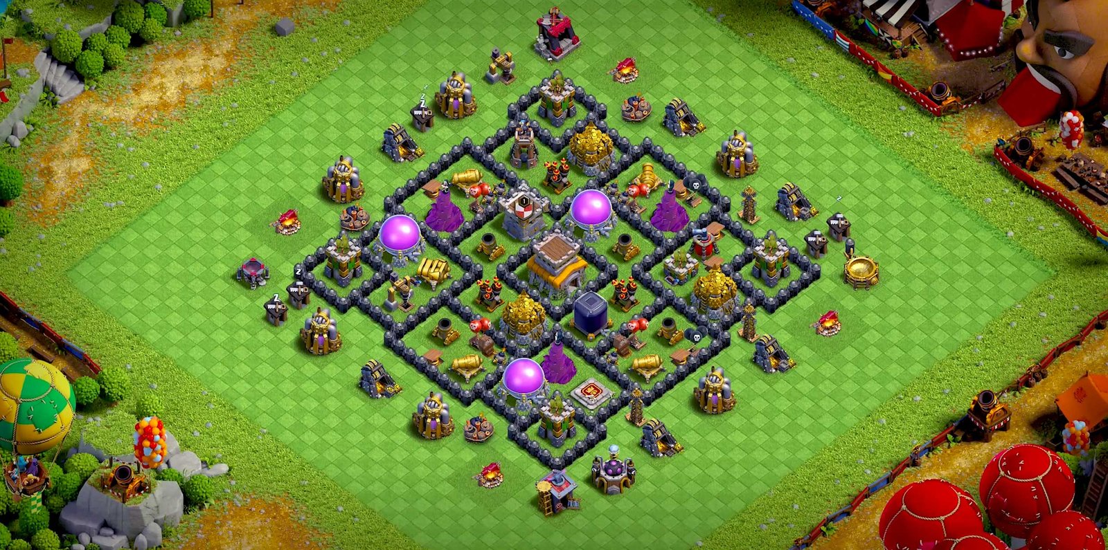 Symmetrical TH8 base
