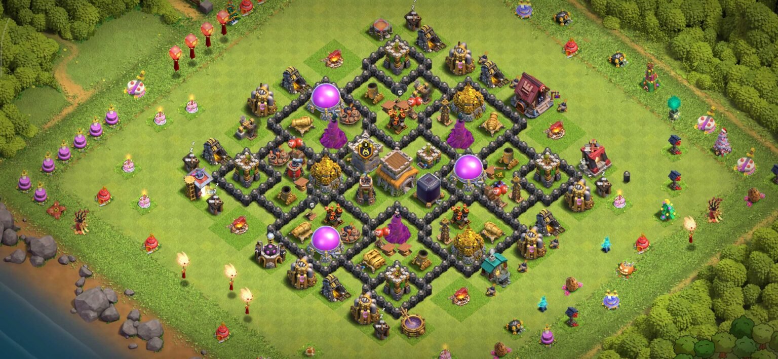 Best TH8 Hybrid Base Layouts with Town Hall in the Center